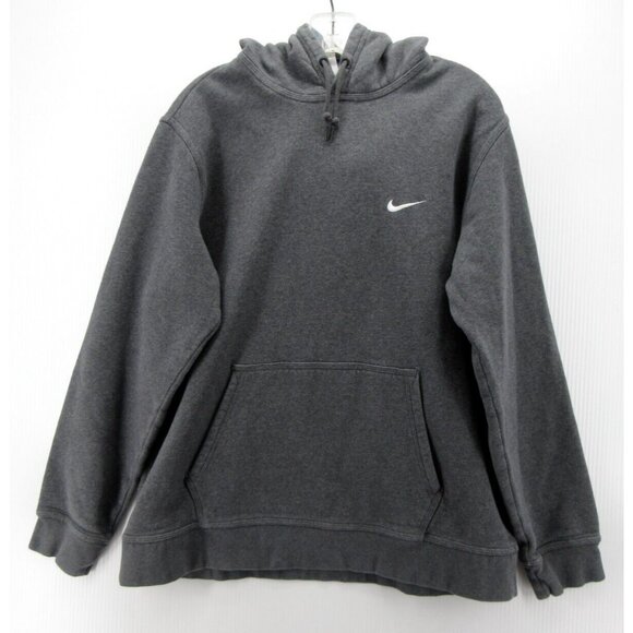 Nike Sweatshirt XL Pullover Hoodie Mini Swoosh Y2K Retro Drawstring * - Picture 1 of 12
